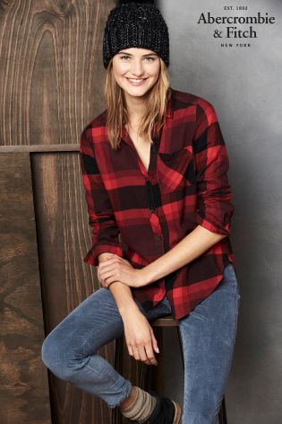 Abercrombie & Fitch Red/Black Check Shirt